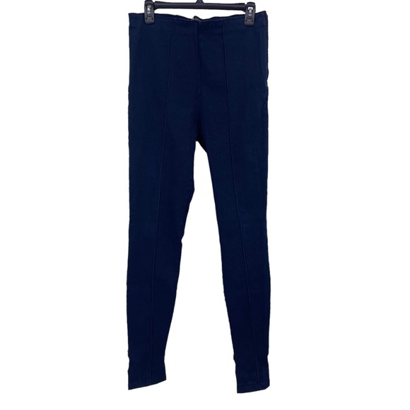 Zara Sz 10 Stirrup Jeggings Dark Wash Pull On Jean Leggings Side Zip Stretch NWT - Picture 1 of 14
